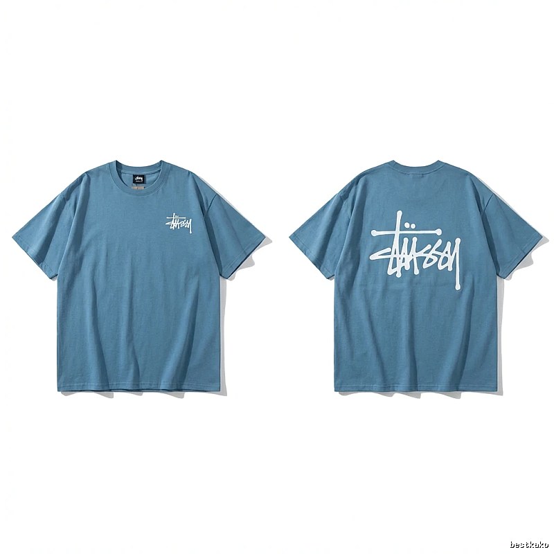 Stussy basic simple style blue T-shirt