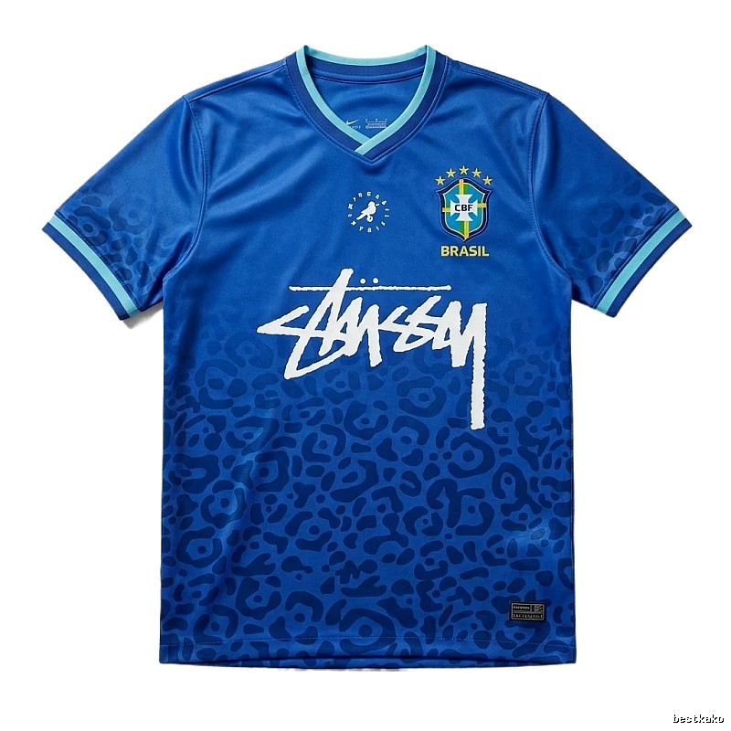 Stussy Brazil Co-branded Wind Blue T-shirt