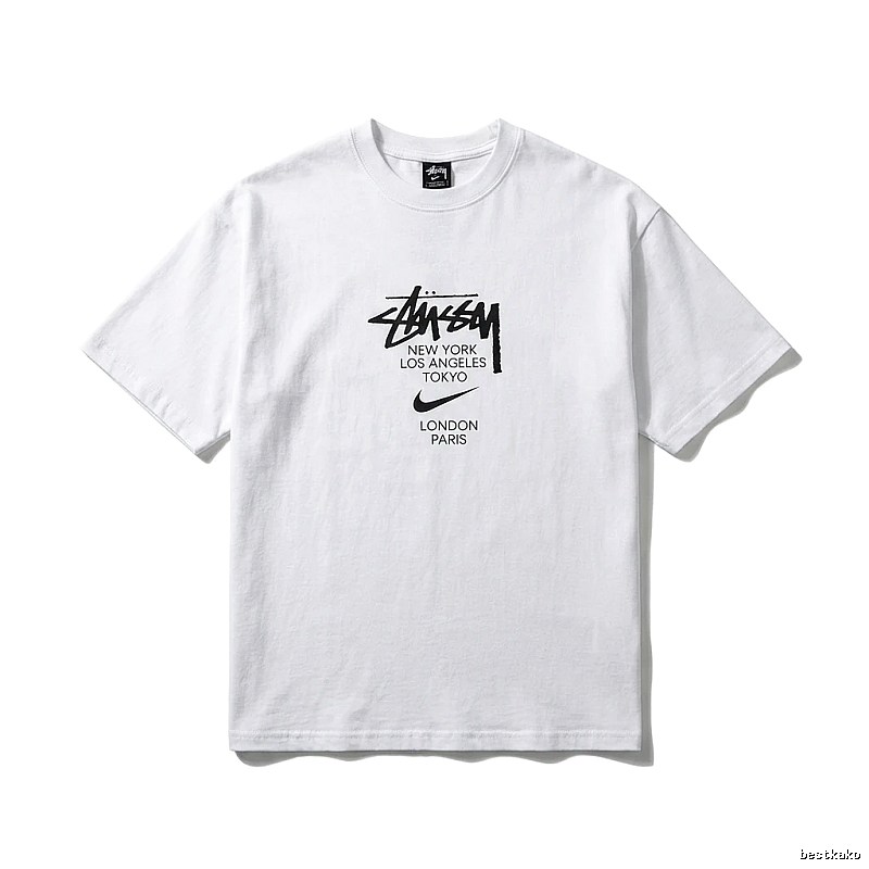 Stussy Co-branded Simple Style White T-shirt