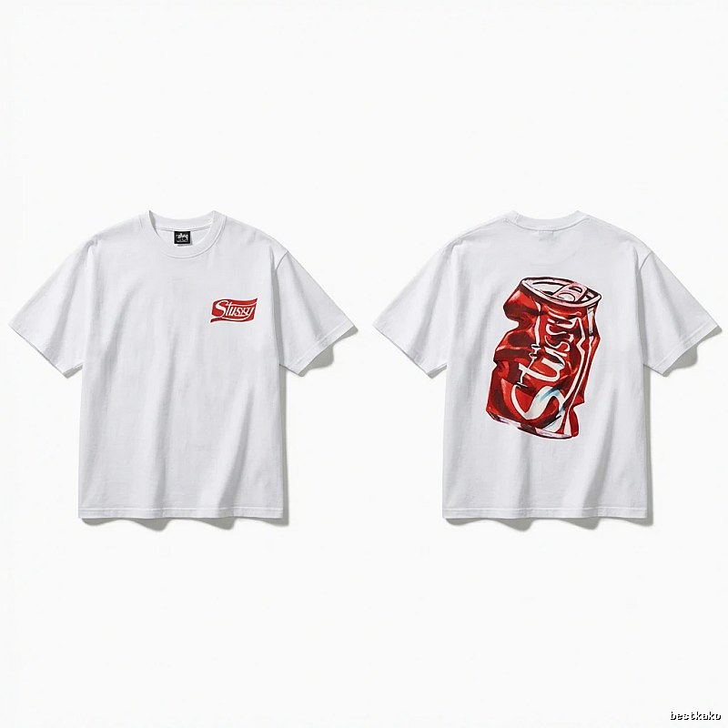 Stussy Cola Print Casual White T-shirt