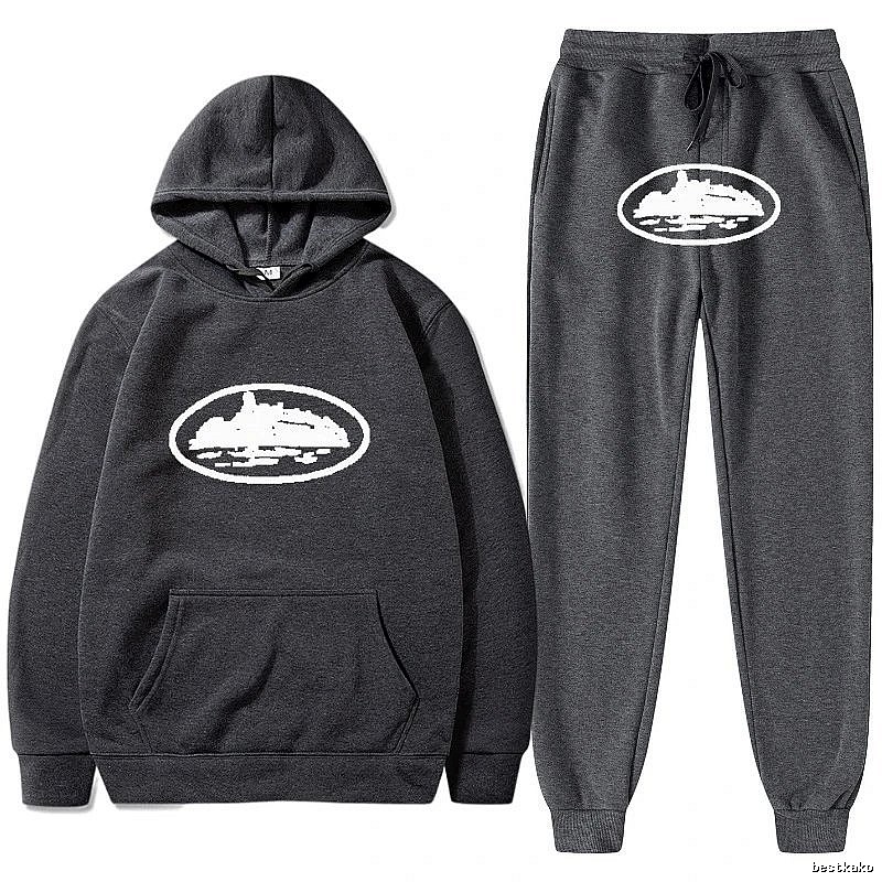 Stussy Dark Gray Tracksuit Set Campus Look Logo