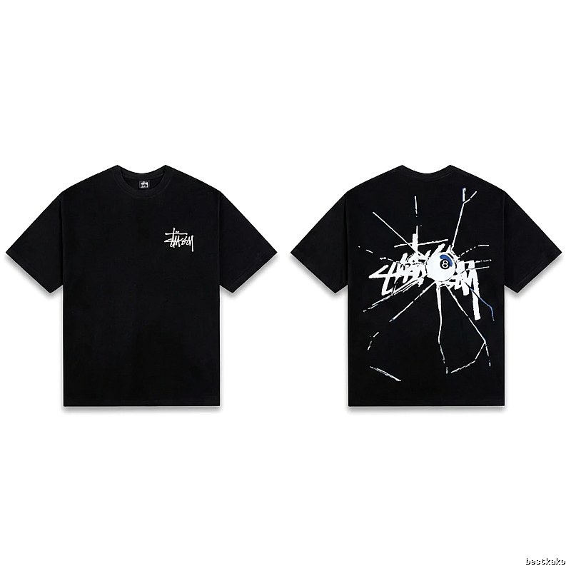 Stussy dark ripped style short-sleeve shirt