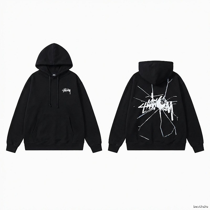 Stussy dark style black hoodie