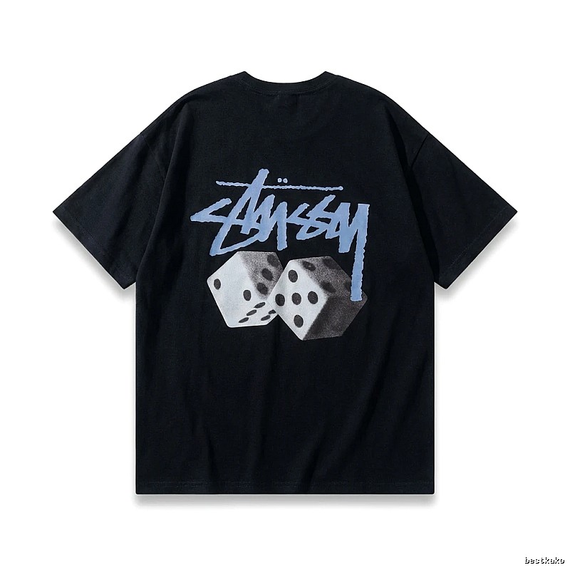 Stussy Dice Trendy Brand Black T-shirt