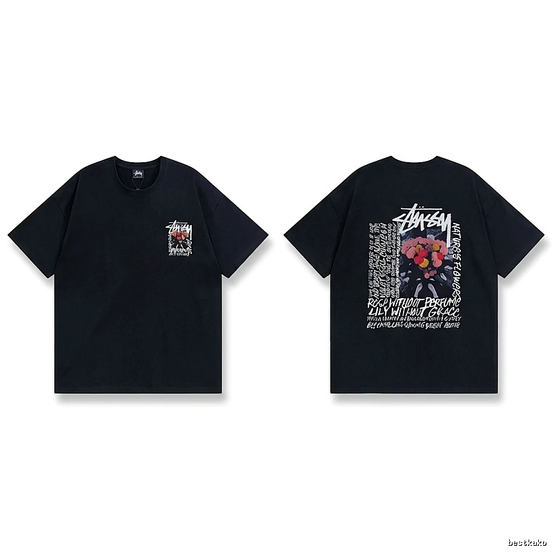Stussy Floral Style Black T-shirt