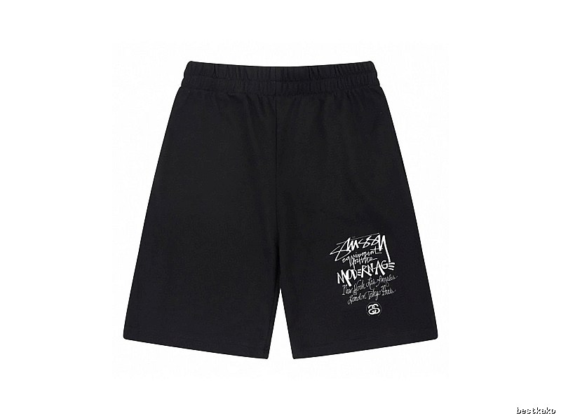 Stussy graffiti-style black shorts