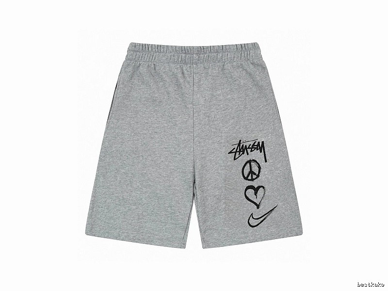 Stussy graffiti-style gray shorts