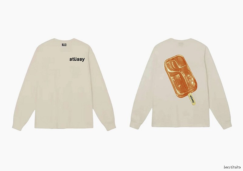Stussy Ice Cream Style Off-White Long-Sleeve Shirt