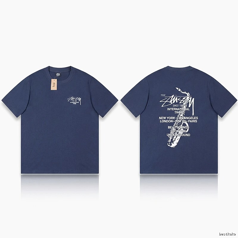 Stussy International Tribal Style Navy Blue T-shirt