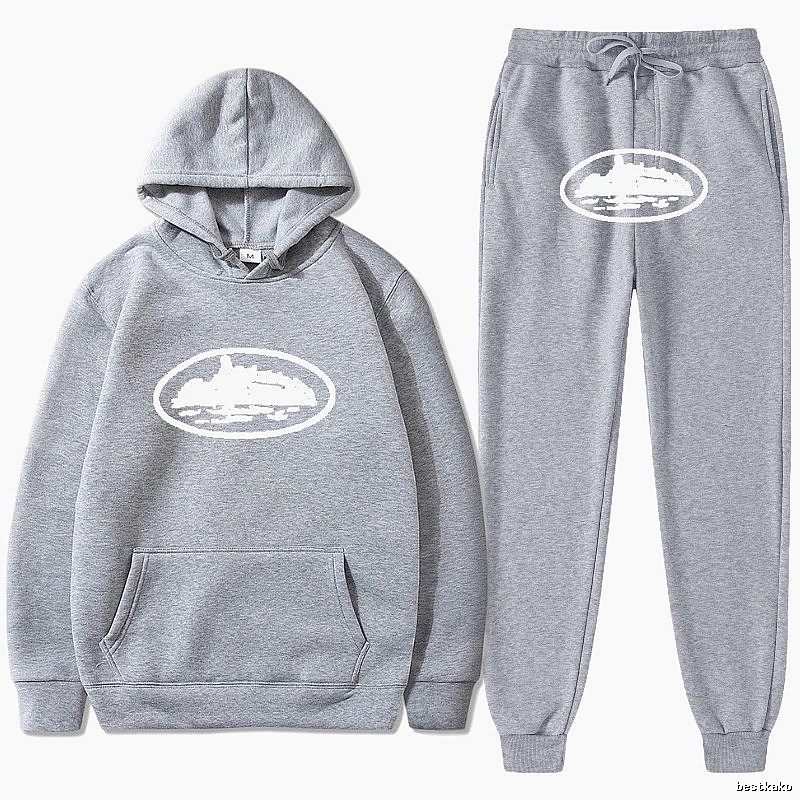 Stussy Light Gray Tracksuit Set Layered Outfit Logo