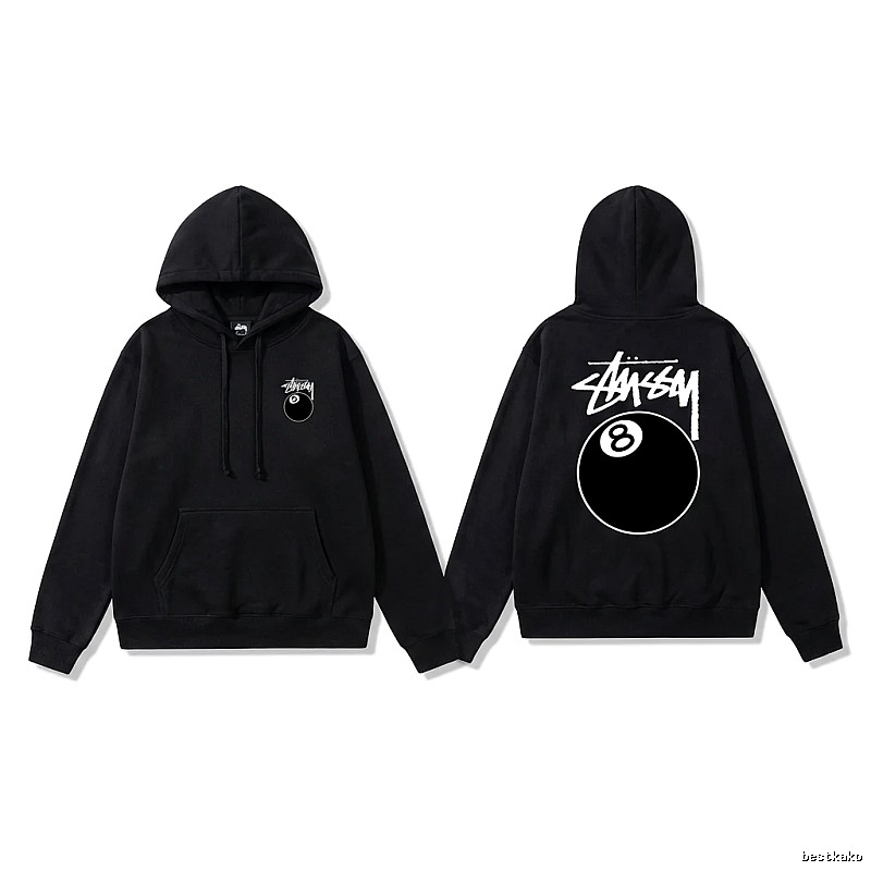 Stussy No. 8 Ball Cool Style Black Hoodie