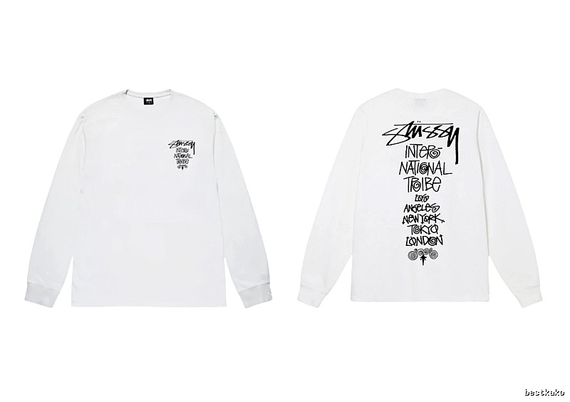 Stussy retro-style white long-sleeved shirt