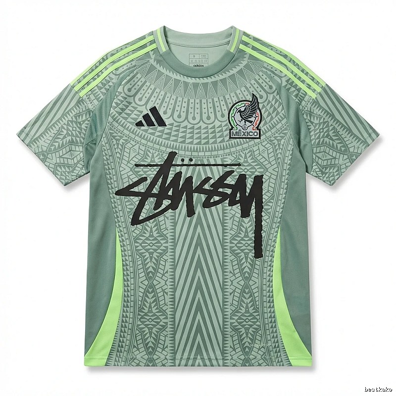 Stussy sporty gray-green short-sleeve