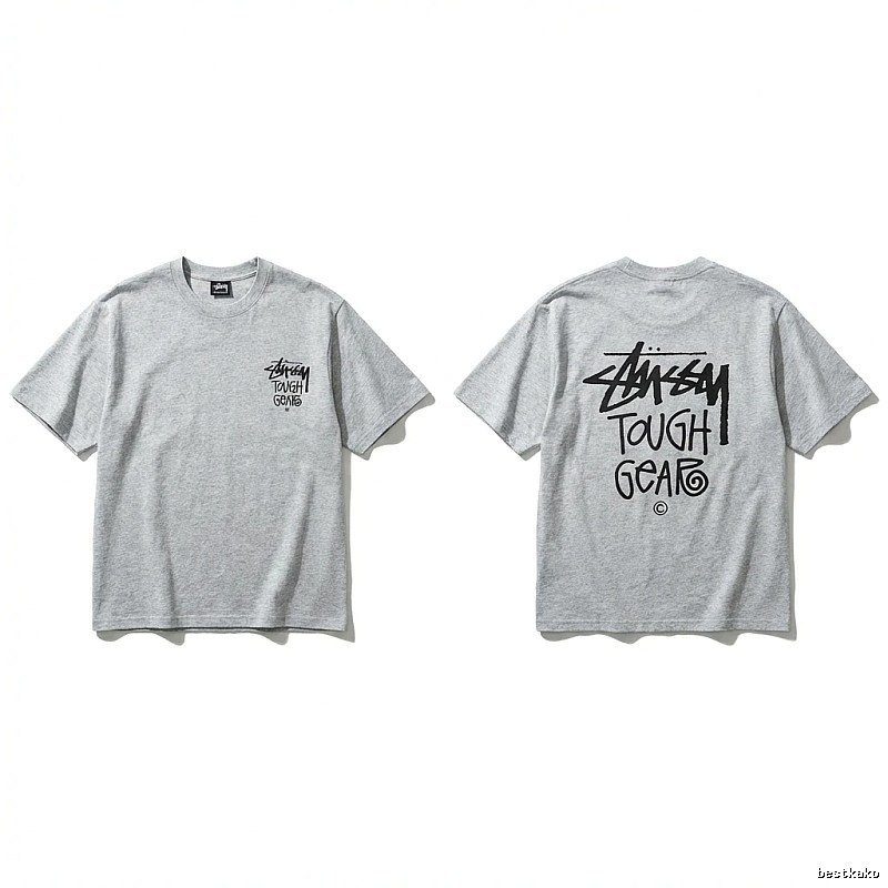 Stussy Tough Gear series grey T-shirt