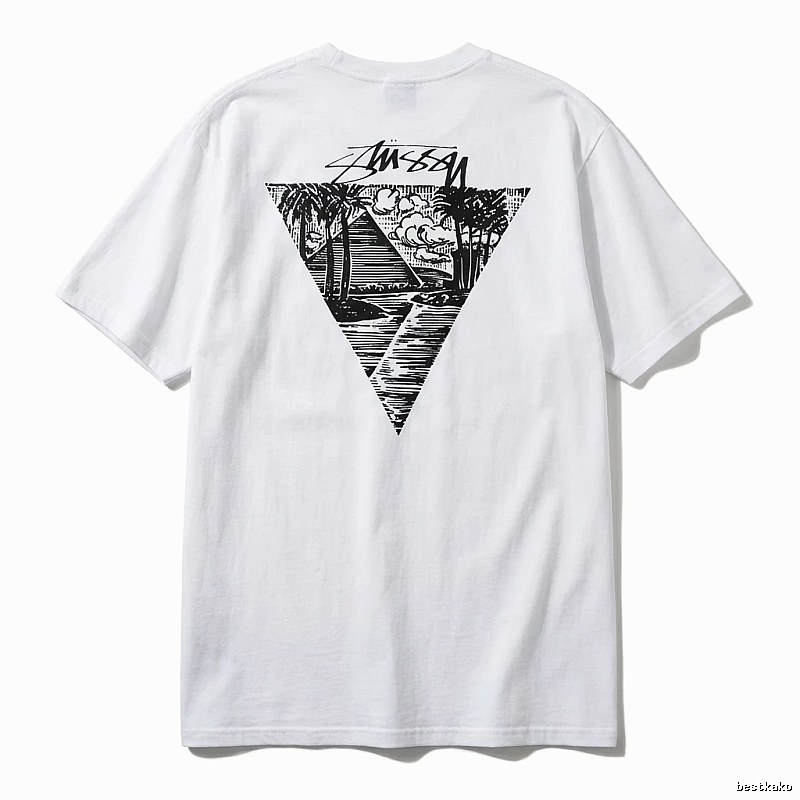 Stussy triangle print white T-shirt