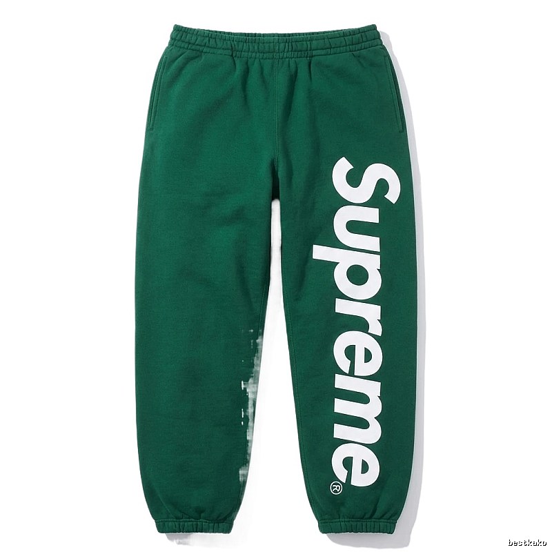 Supreme Basic Style Casual Dark Green Sweatpants