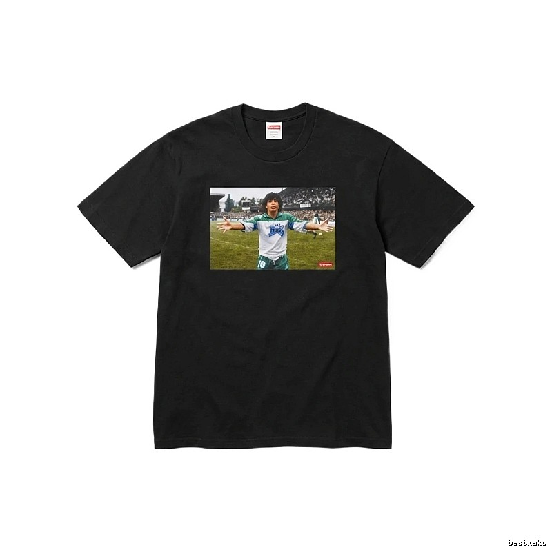 Supreme black and white style short-sleeved T-shirt