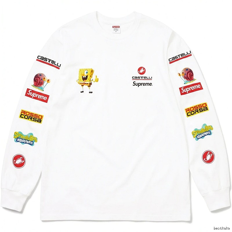 Supreme cartoon trendy white sweatshirt