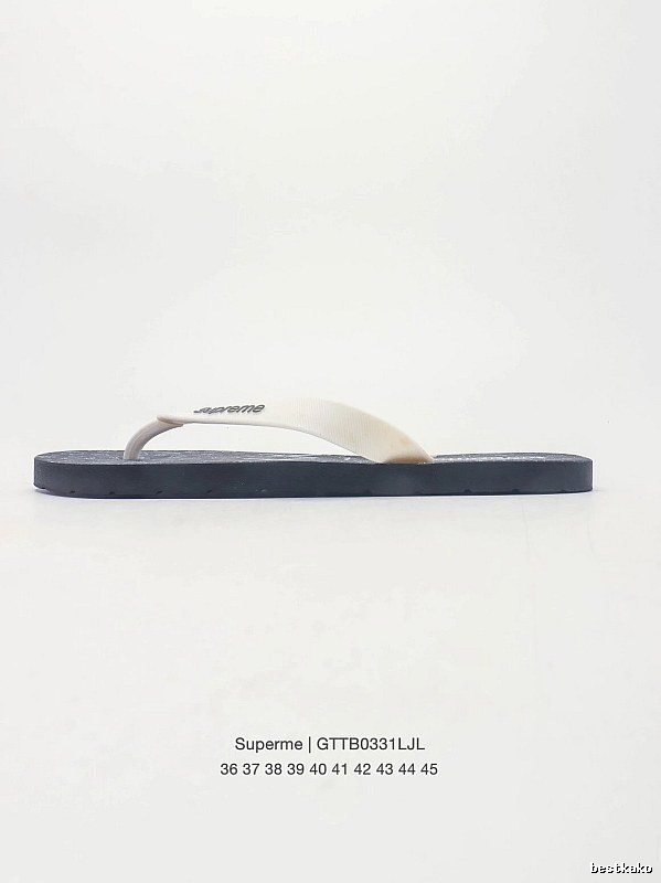 Supreme Casual Street Style Black and White Flip-Flops