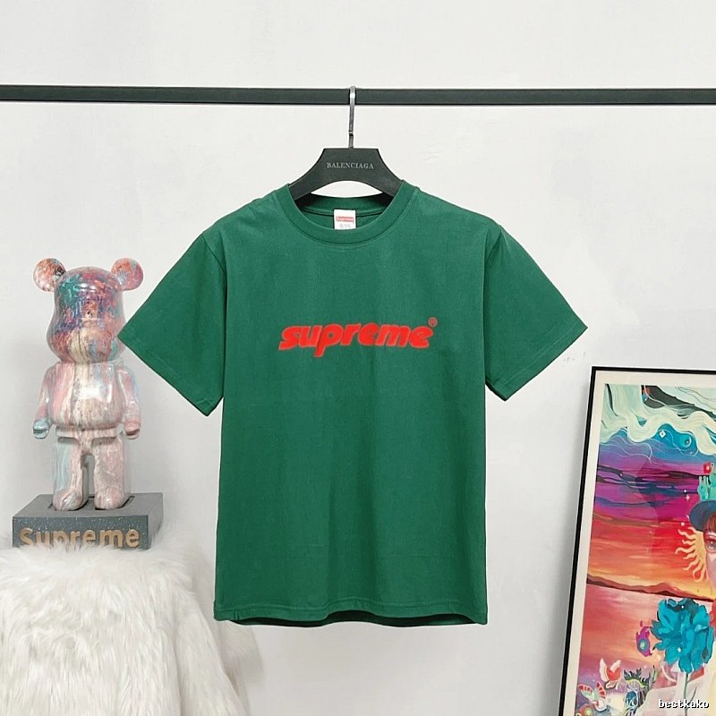 Supreme Classic Logo Street Style Green T-Shirt