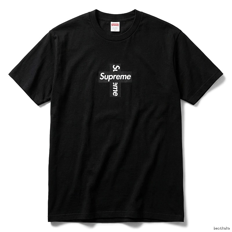 Supreme Cross Trendy brand Black T-shirt