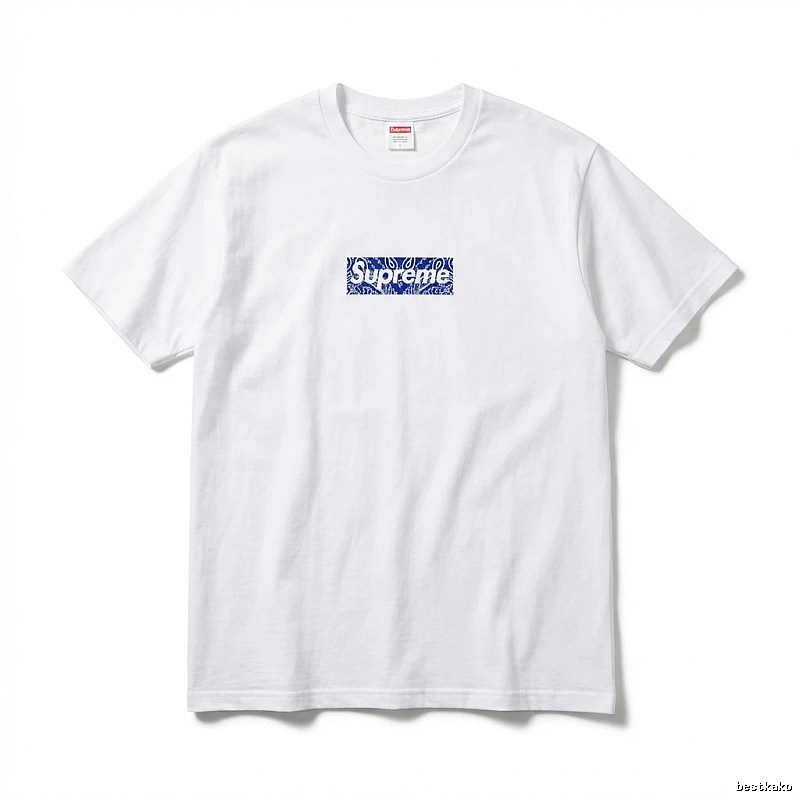 Supreme Print Simple White T-shirt