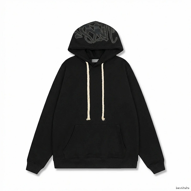 SynaWorld graffiti-style black hoodie