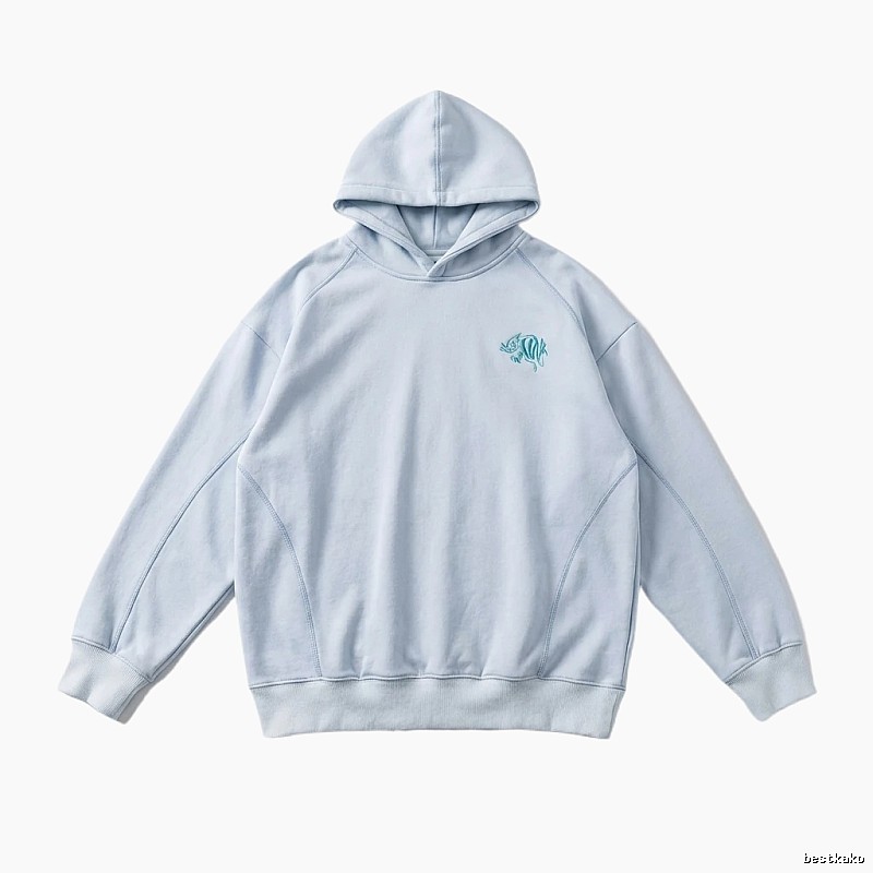 SynaWorld Simple Style Light Blue Hoodie
