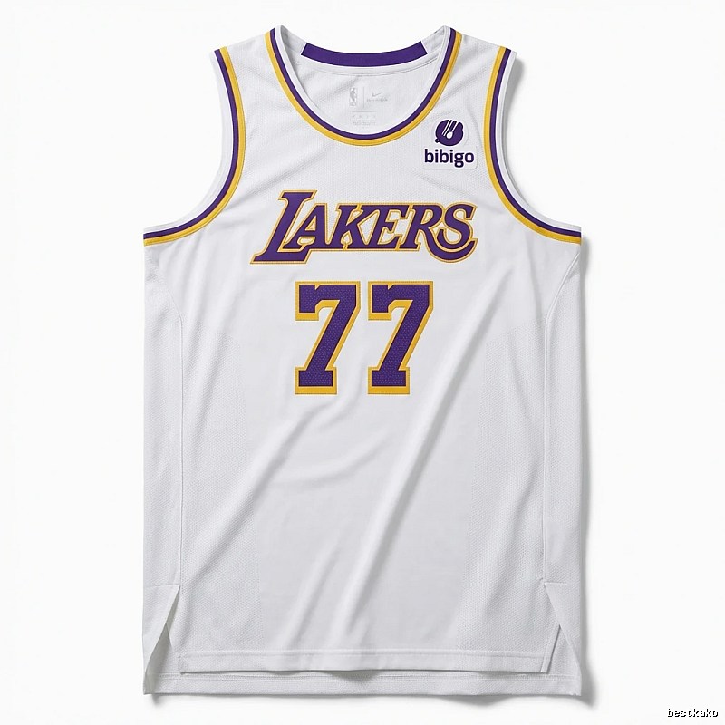 The No. 77 white basketball jersey of the Mavericks.
