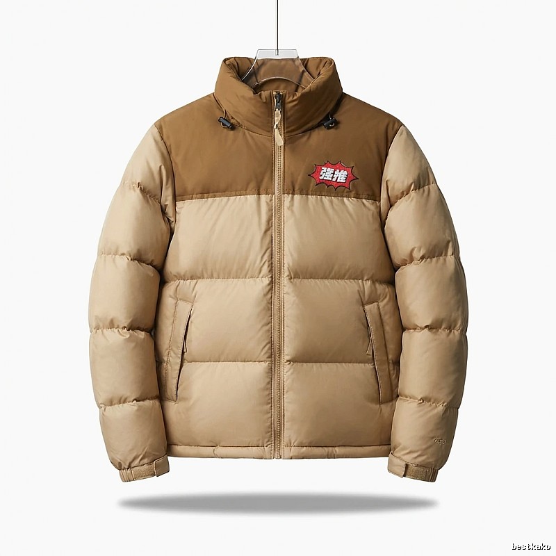 The North Face wheat - colored trendy brand down jacket