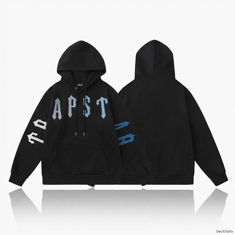 Trapstar Letter Style Black Hoodie