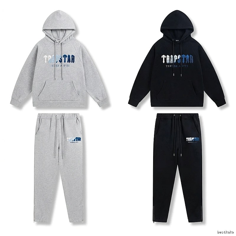 Trapstar Letter Trendy Brand Suit (Grey/Black)