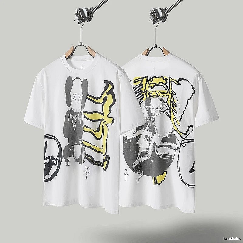 Travis Scott KAWS Graffiti Street Style White T-shirt