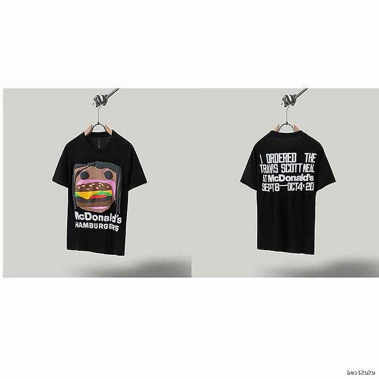 Travis Scott x McDonald's Co-branded Printed Black T-Shirt