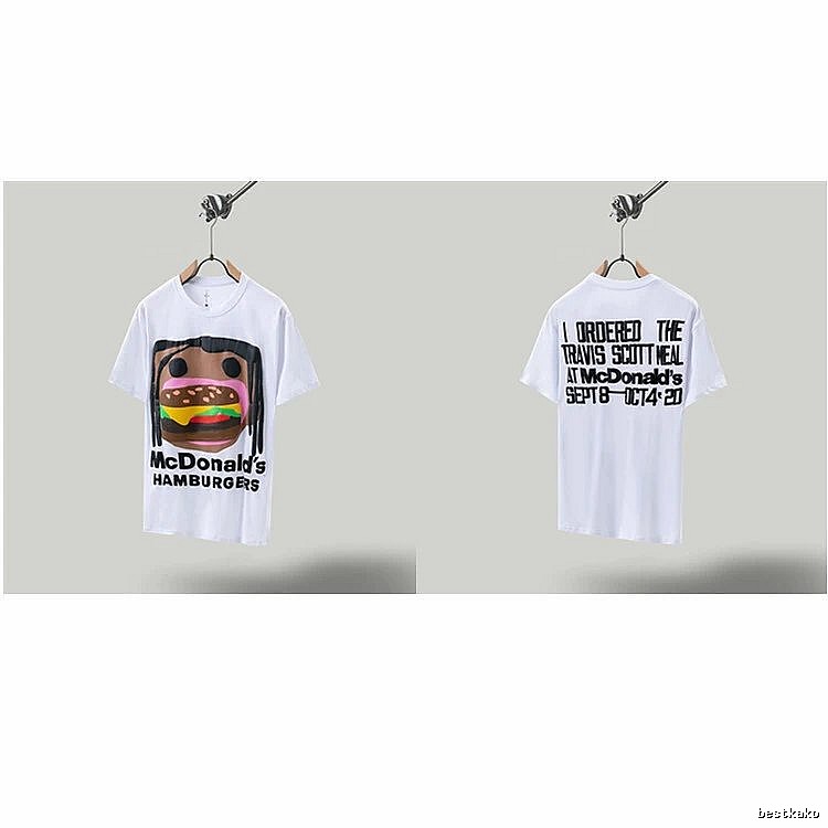 Travis Scott x McDonald's Co-branded Street Style White T-shirt
