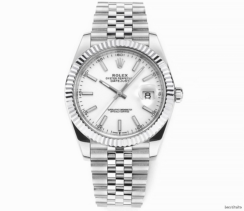White Baton Dial Datejust Automatic Watch - Rolex Layering Edit