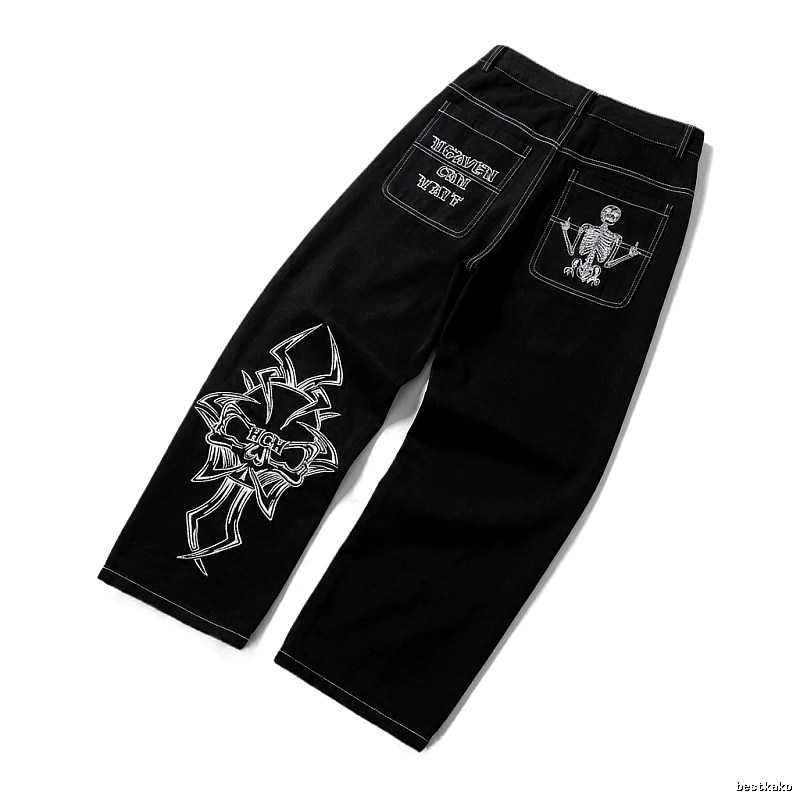 Y2K-style black jeans