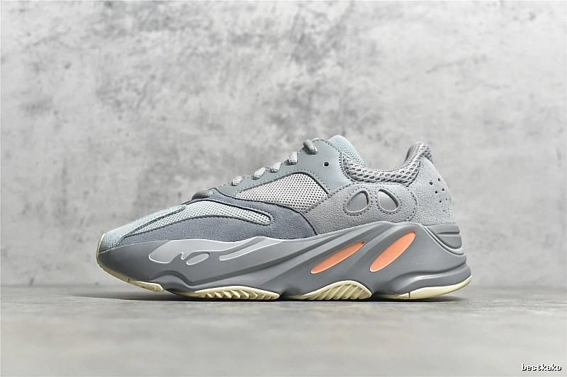 Yeezy Gray and Orange Chunky Runners Defined by Sock-Like Collar