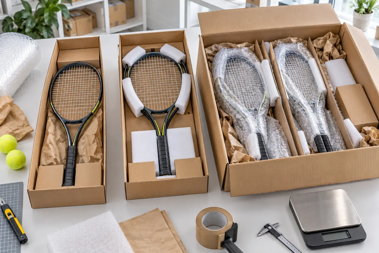 bestkako Tennis Racket Packing Comparison visual guide for bestkako